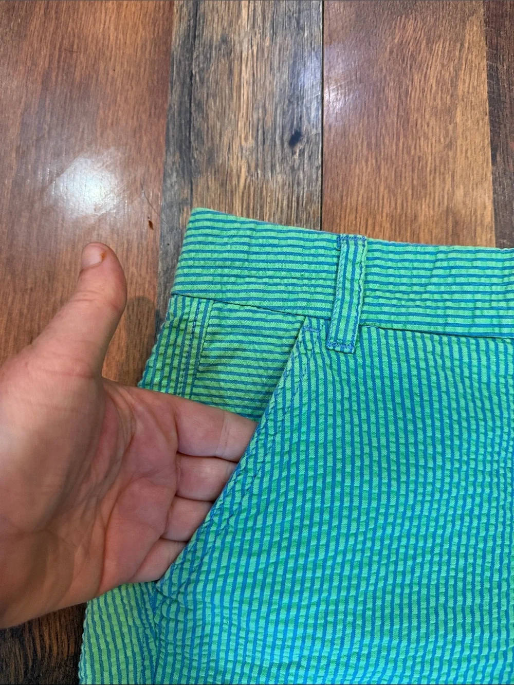 J. Crew Green Seersucker Women’s Shorts 4 (5240)